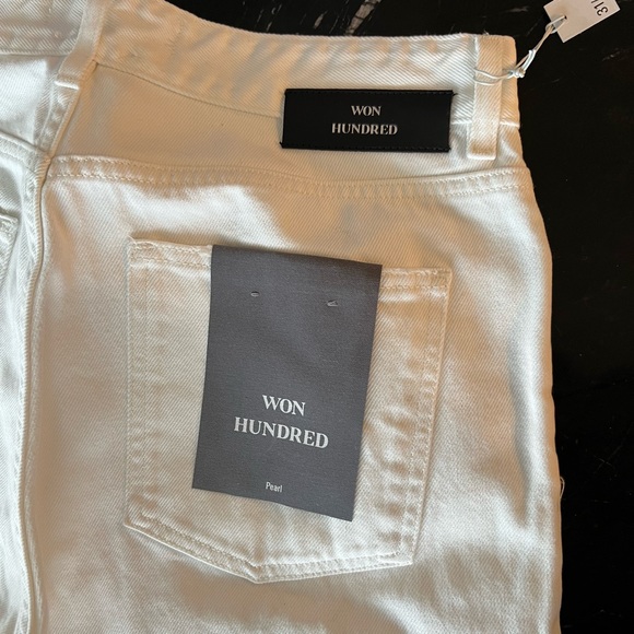 WON HUNDRED WHITE PEARL JEANS - Picture 5 of 7